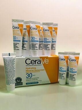 Cera ve Hydrating Mineral Sunscreen SPF 30 - 15 Count: Expires 04-26 2.55 Fl Oz